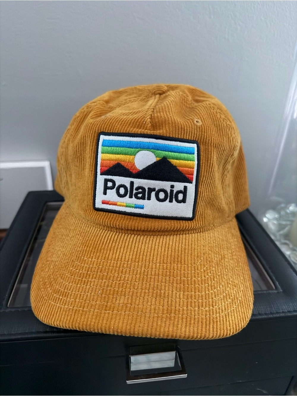 Polaroid Corduroy Hat in Mustard Yellow